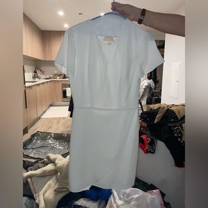 White open back mini dress